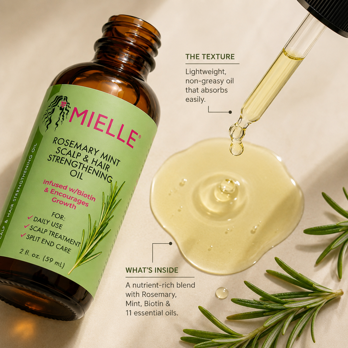 Mielle Rosemary Mint Hair Oil 59ml