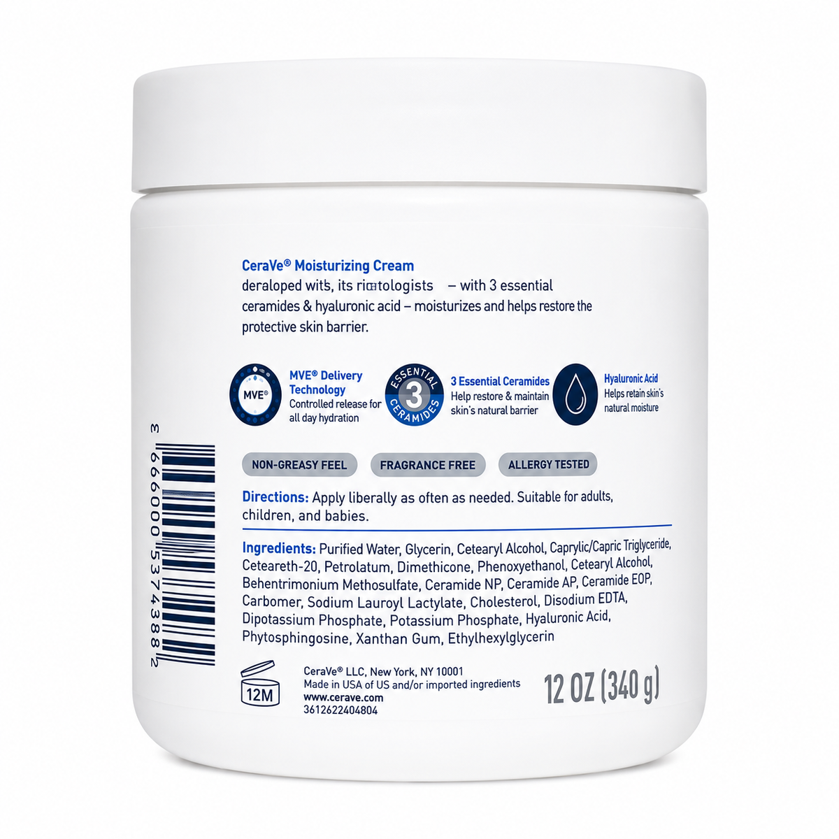 CeraVe FRC Moisturizing Cream 12oz 340g