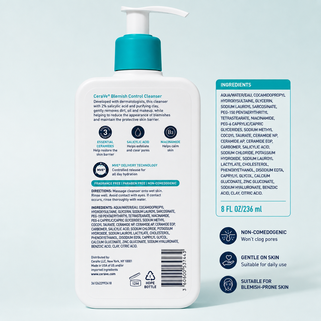 CeraVe FRC Blemish Control Cleanser 8oz 236ml