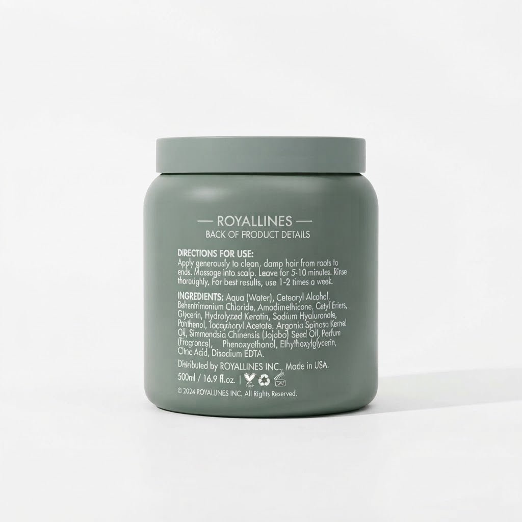 Royallines Hair Mask Protein & Hyaluronic Acid Smooth Silky 500ml